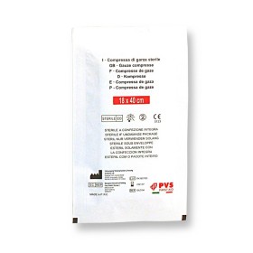 Sterile compressed gauze bag 18x40 cm folded without thread.