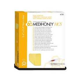 Medicazione Medihoney adesiva HCS - 7,2 cm x 7,20 cm - 10 medicazioni