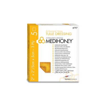 Medihoney 3-warstwowy opatrunek tiulowy - 5 opatrunków