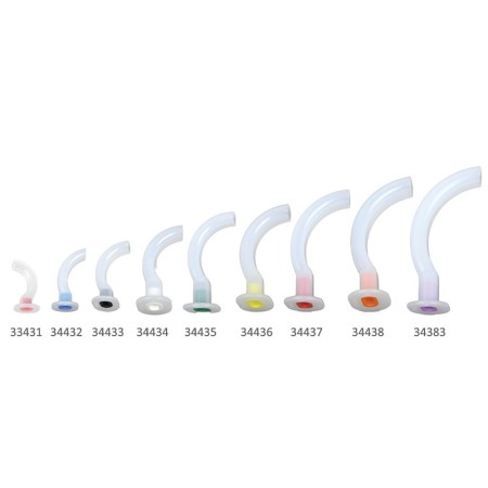 Cânulas Guedel 120 mm - adultos x-size (roxo) - pacote 10 unidades.