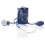 Aneroid sphygmomanometer with stethoscope