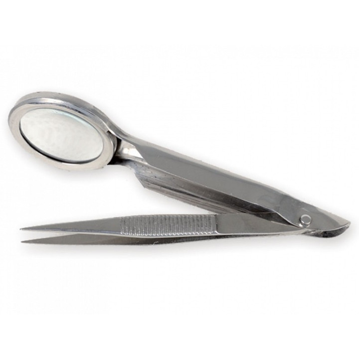 Pinzette mit 2-fach-Vergrößerungslinse – 8 cm