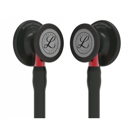 Littmann kardiologie iv - 6200 - schwarz - schwarze zierleiste / conn. rot