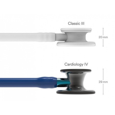 Littmann cardiology iv - 6202 - marineblauw - glanzende rookkleurige afwerking