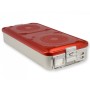 Container met groot filter h 100 mm - rood