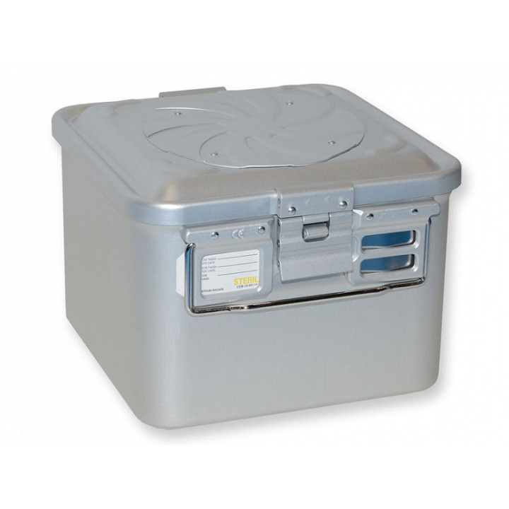 Kleiner Container mit Ventil, H 200 mm – grau