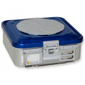 Small Valve Container h100 mm - Blue Perforated