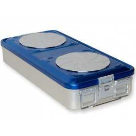 Behälter mit großem Ventil h100 mm - gelocht blau