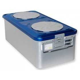 Behälter mit großem Ventil h200 mm - gelocht blau