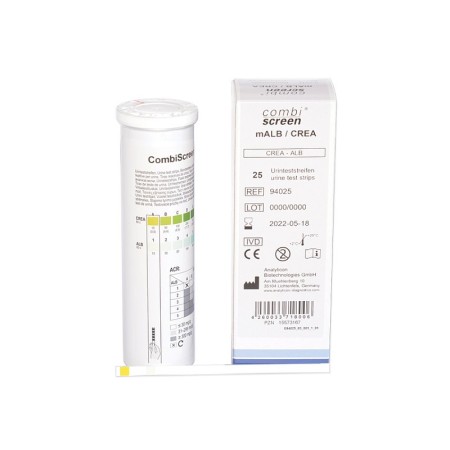 Kombinierter malb/crea-test für mikroalbuminurie - packung mit 25 stück.