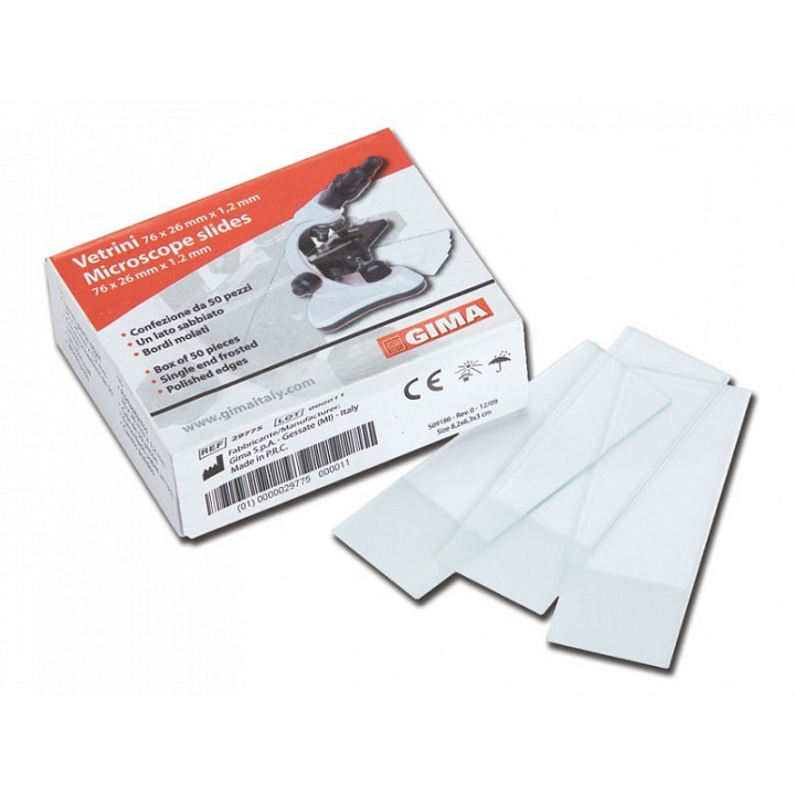 Geschliffene und sandgestrahlte Objektträger 26x76x1,2 mm – Packung mit 200 Stück