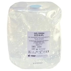 Gel transparent pour ultrasons et lumière pulsée G0084 en sac de 5 litres.