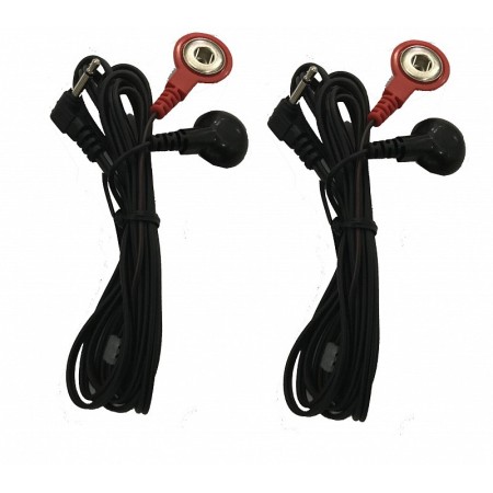 Par de cables tens con conector a presión negro y rojo pg360