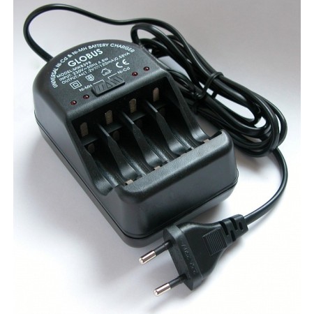 Globus-laddare för AA- och AAA-batterier