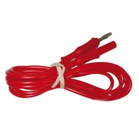 CABLE WITH RED MALE PLUGS - 4MM FOR PROFESSIONAL ELECTROTHERAPIES