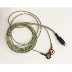 Flexible bipolar connection cable with clips for snap electrodes