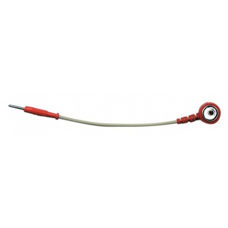 Adattatore rosso forato -spina 2 mm /filo/  clip maschio