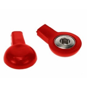 RED 2 MM BUTTON ADAPTER - FEMALE