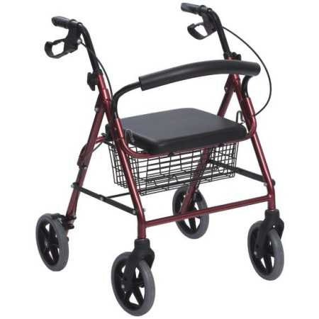 Czerwony składany aluminiowy rollator - NOWY ODNOWIONY