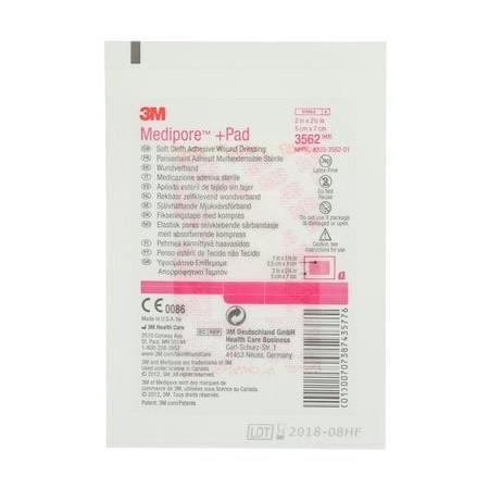 3m medipore + pad pansament steril nețesut cu tampon, 3562e - 5x7cm - 50buc.