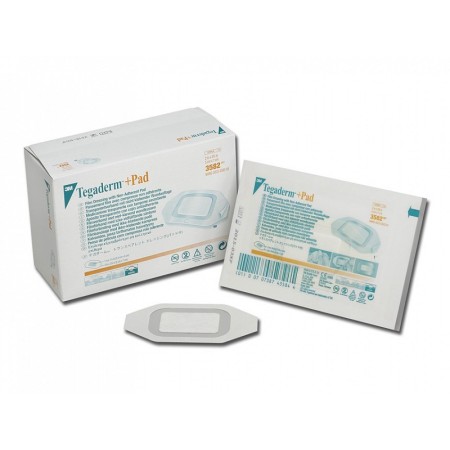 3m tegaderm + pad - gennemsigtig steril bandage med pude, 3582 - 5x7 cm - 50 stk.
