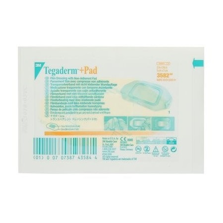 3m tegaderm + pad - transparent sterilt förband med dyna, 3582 - 5x7 cm - 50 st.