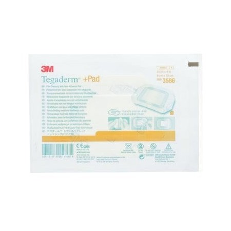 3m tegaderm + pad - pansement stérile transparent 9x10 cm avec tampon, 3586 - pack. 25 pièces.