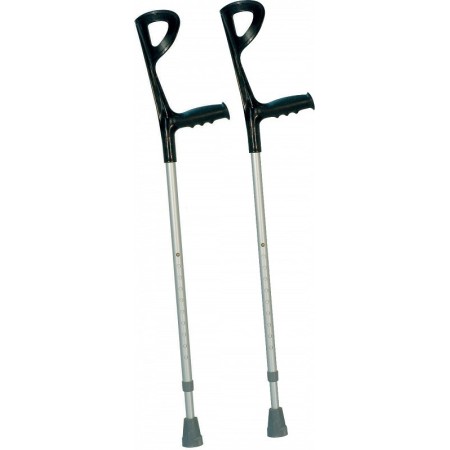 Pair of forearm crutches with non-slip tip