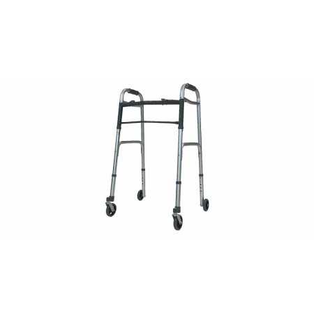 Duralumin rollator 2 zwenkwielen voor en 2 vaste achterwielen van 3,7''