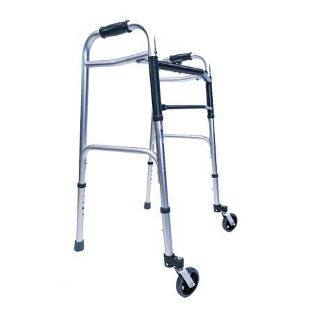 Duralumin rollator met 2 zwenkwielen en 2 tips