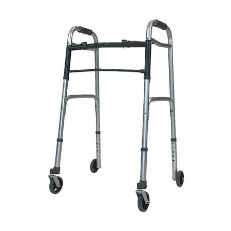 Duralumin rollator 2 zwenkwielen voor en 2 vaste achterwielen van 3,7''