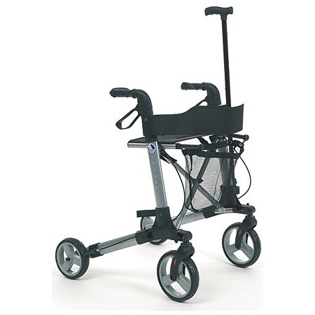 Rolátor s držákem tyčí a zádovou opěrkou vermeiren quadri light