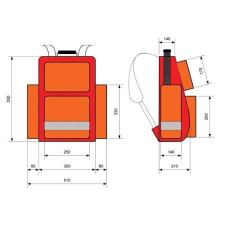 Emergency and first aid backpack
