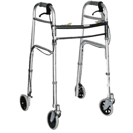 Duralumin rollator 4 kerék 5', karfékekkel