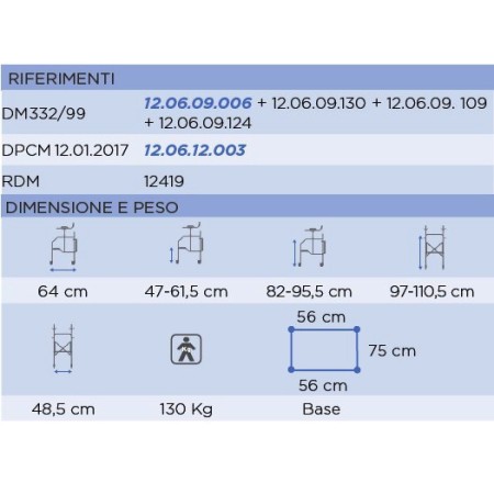 Walker axilar pliabil cu înălțime reglabilă