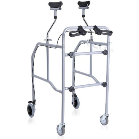 Removable axillary walker with brakes