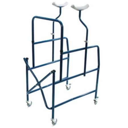 Height-adjustable folding axillary walker