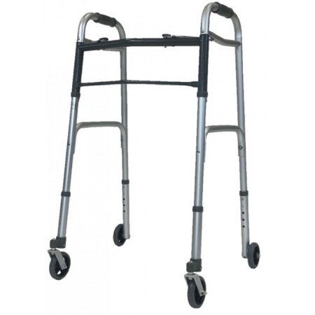 Duralové rolátory, 2 přední otočná kola a 2 pevná zadní kola 3,7''