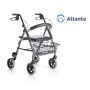 Andador Plegable En Aluminio Pintado - 4 Ruedas - Con Asiento Acolchado - Atlante