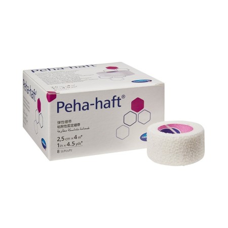 Peha-haft 932451 cohesief elastisch verband 4 m x 2,5 cm - latexvrij - verpakking van 8 stuks.