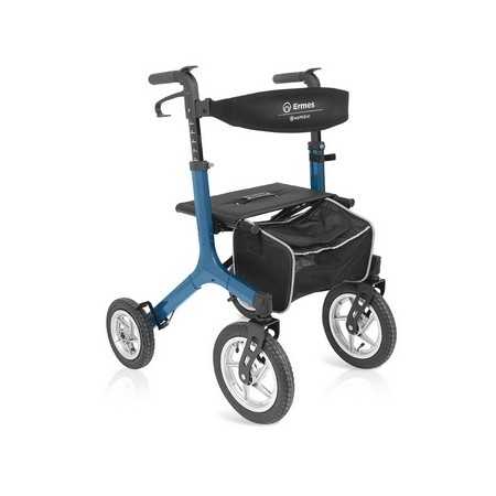 Rollator składany ERMES (jasnoniebieski) z aluminium z 4 kółkami pneumatycznymi