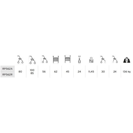 Ermes opvouwbare rollator (lichtblauw) in aluminium met 4 luchtbanden