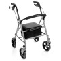 Foldable painted steel rollator – teti – silver 