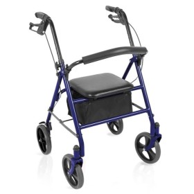 Faltbarer Rollator aus lackiertem Stahl – TETI – Blau