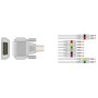 Câble patient pour ECG Agilent, Aspel, Astron, Cardiette, Cardioline, Cardiorapid, Gima, HP, Innomed, Nihon-Kohden, Philips