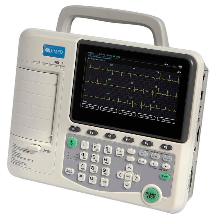 Elektrokardiograf EUROECG 301 - 3 kanaler med display