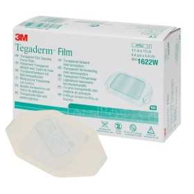 Tegaderm, Medicazione in pellicola trasparente con sistema di applicazione a cornice 1622W, 4,4x4x4 cm, 100 pezzi