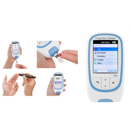 Medidor de inr coaguchek inrange con 6 tiras reactivas coaguchek xs pt