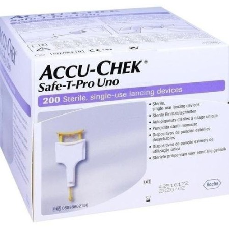 Lancete accuchek safe t-pro uno de unică folosință 200 buc.