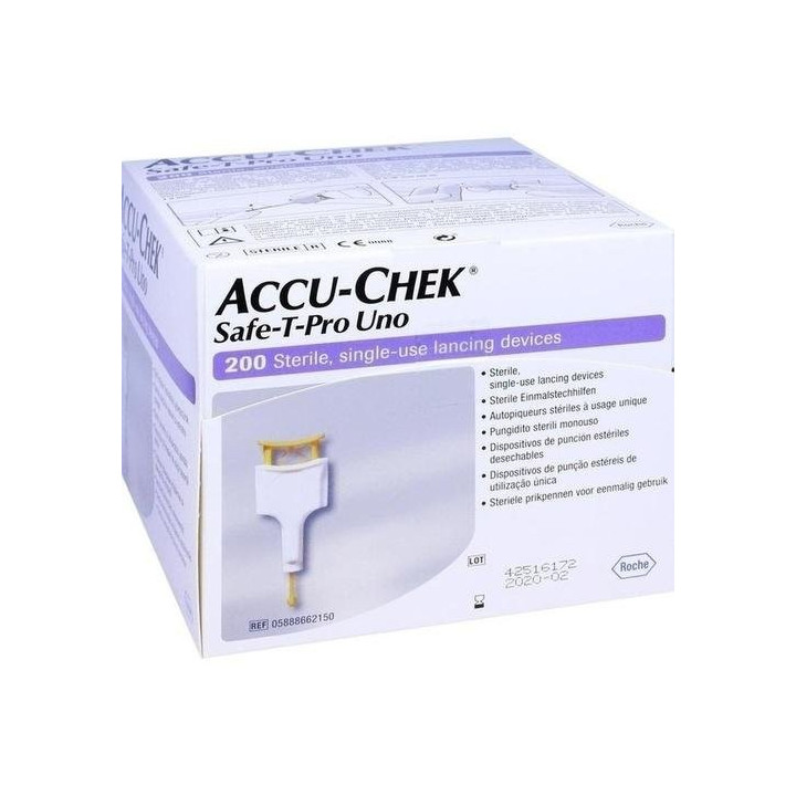 Accuchek SAFE T-PRO UNO – jednorazové lancety 200 ks